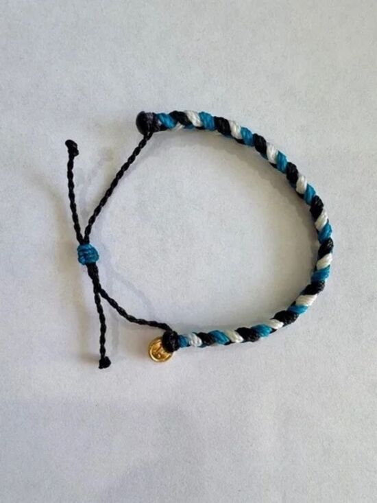 Pura Vida Jewelry - Pura Vida Blue Black White Braided Bracelet- Set of 5